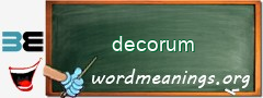 WordMeaning blackboard for decorum